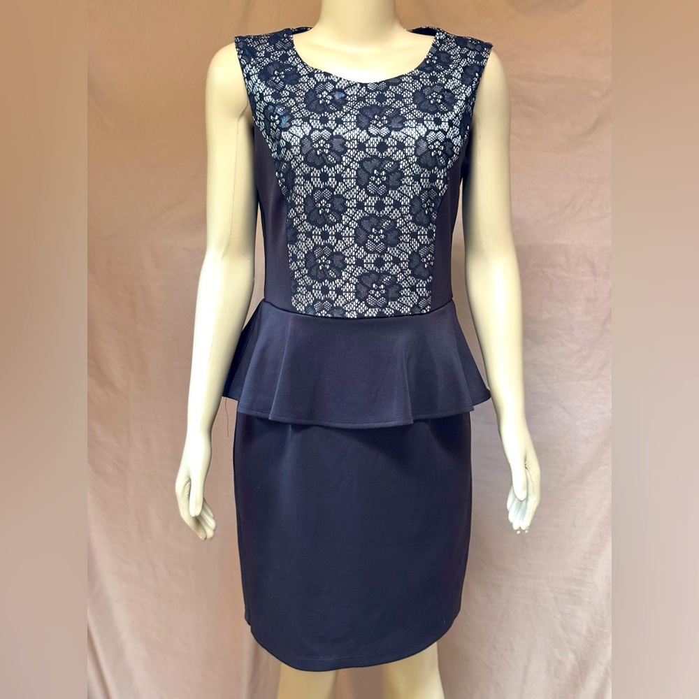 Black Lace Peplum Dress